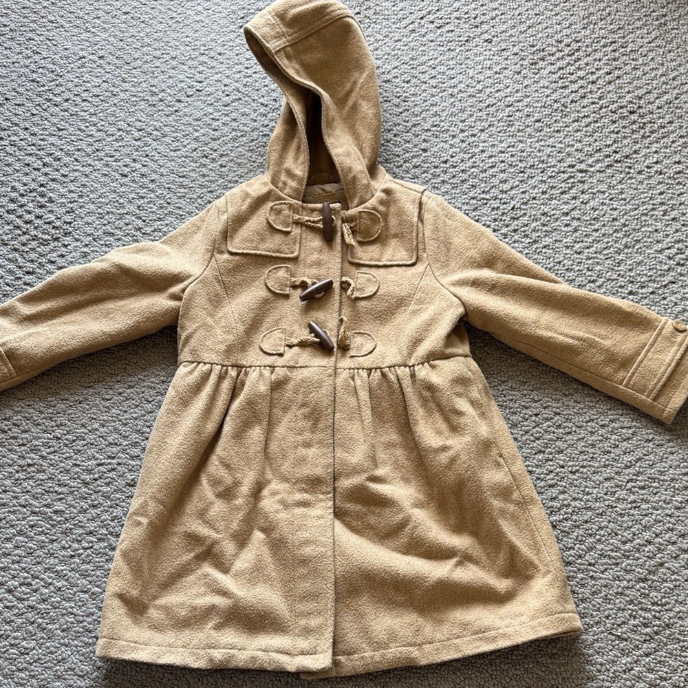GAP Camel Hooded Toggle Pea Coat